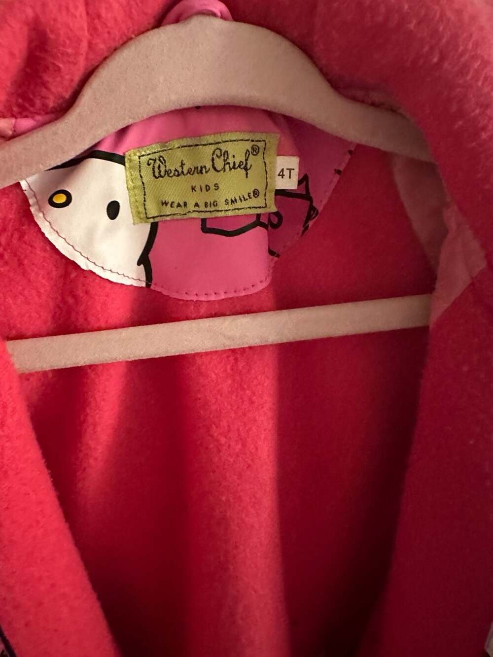 Western Chief Kids Hello Kitty Pink Hooded Raincoat Size 4T